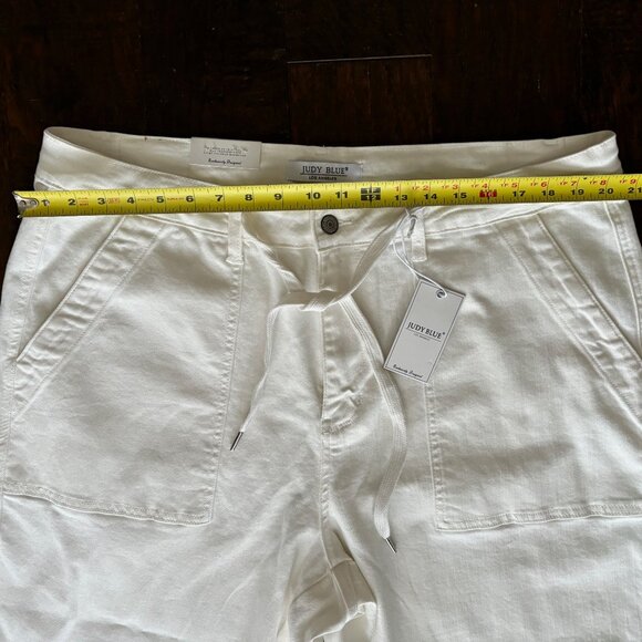 Judy Blue Womens High Waist Double Rolled Ivory Drawstring Joggers/Jeans Sz 20W - Picture 9 of 15